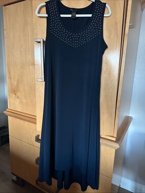Grace Navy Maxi Dress with Stud Embellishment